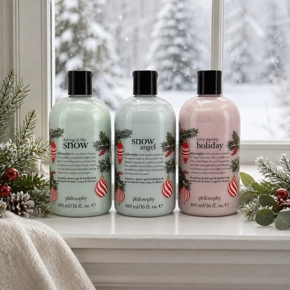 Philosophy Christmas Shower Gel Bundle Snow Angel Skating Very Merry Holiday 3